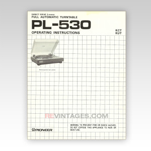 01 Pioneer PL530 Operator's manual