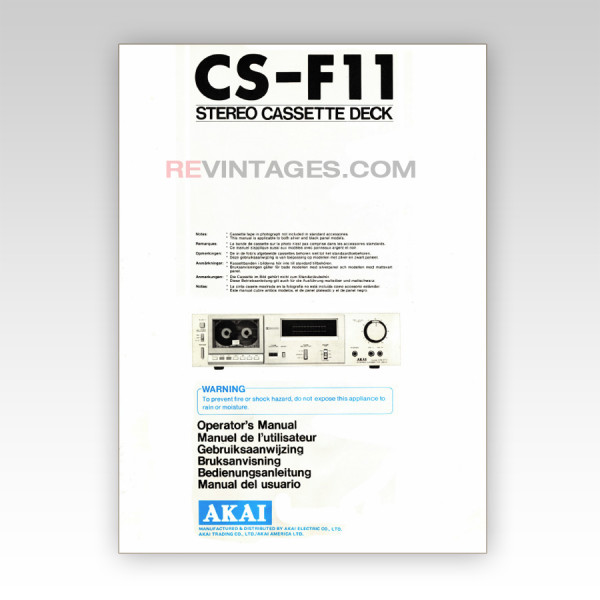 02 AKAI CS-F11 Cassette Deck Manual EN web