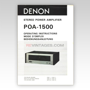 04 Denon POA-1500 Operating Instructions