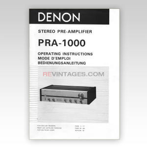 05 Denon PRA-1000 Operating Instructions