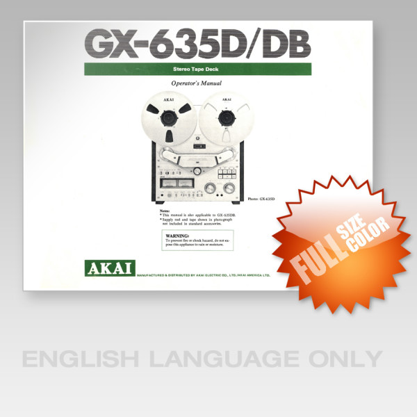 Akai  Bedienungsanleitung user manual owners manual  für GX-635 D/DB  Copy 